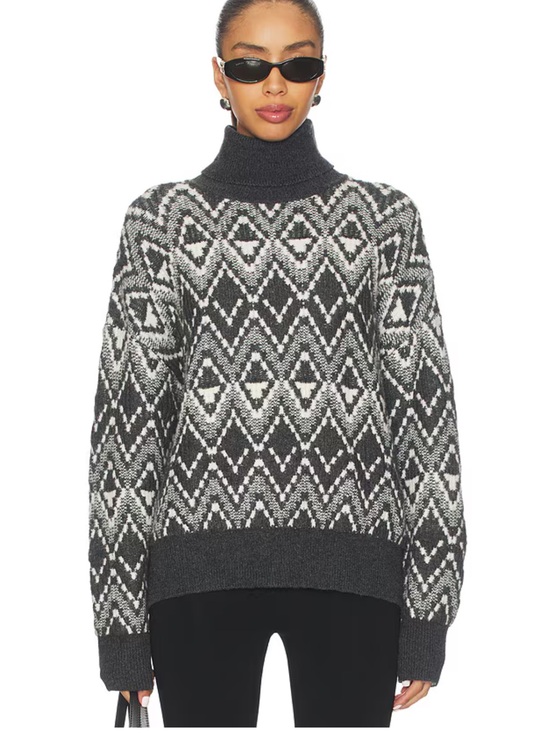 Sweaters - NWT Varley Geometric Cashmere Blend Turtleneck Sweater S